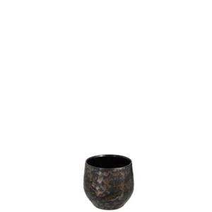 J-Line bloempot Antique Smokey - keramiek - zwart - small - Ø 13.5 cm
