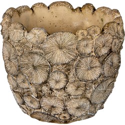 Clayre & Eef Bloempot Ø 16x15 cm Grijs Steen Rond Bloempot binnen