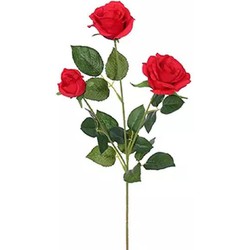 Buitengewoon de boet Roos Tak Rood 67 cm kunstplant - 