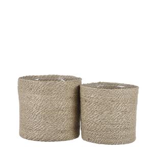 Mica Decorations Atlantic Mand voor Planten Set van 2 - Ø20 cm - Crème