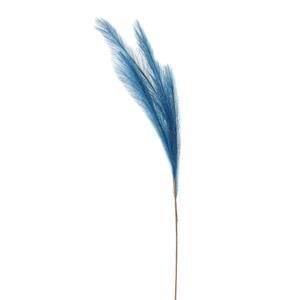 Inge-glas Kunstgras/rietgras/takken/losse steel - pluimen pampasgras - blauw - 80 cm -