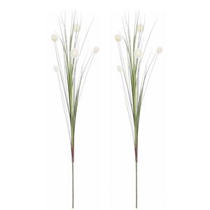 Mica Decorations 2x stuks kunstgras/rietgras kunstplant tak/losse steel - groen - 84 cm -