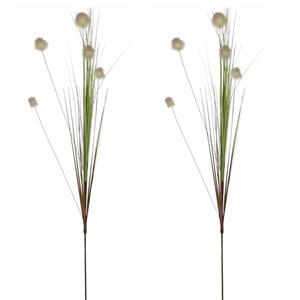 Mica Decorations 2x stuks kunstgras/rietgras kunstplant tak/losse steel - groen - 84 cm -