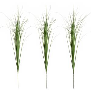 Mica Decorations Kunstgras/rietgras kunstplant - 3x stuks - tak/losse steel - groen - 99 cm -