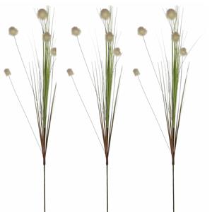 Mica Decorations 3x stuks kunstgras/rietgras kunstplant tak/losse steel - groen - 84 cm -