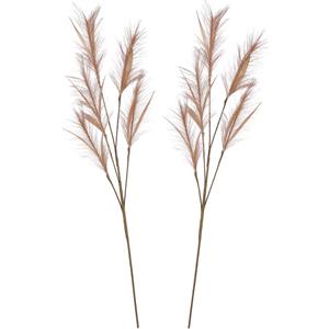 House of Seasons Pluimgras losse steel/tak - 2x - meerdere stengels - lichtbruin - cm - Decoratie kunst pluimen -