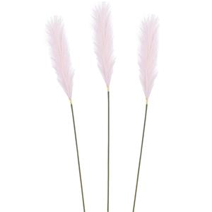 Mica Decorations Pluimgras losse steel/tak - 3x - lila paars - cm - Decoratie kunst pluimen -