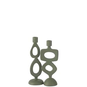 J-Line kaarshouder Ringen - aluminium - groen - 2 stuks
