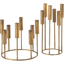 J-Line kandelaar Pierre - ijzer - goud - 2 stuks