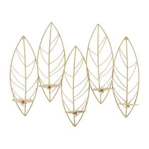 Mauro Ferretti Leaf Wandkandelaar in goud metaal