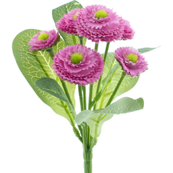 Nova nature Bellis bush x6 beauty 20 cm kunstbloem - 
