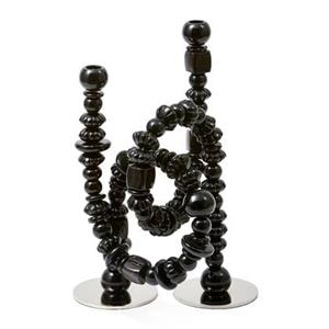 POLSPOTTEN Beads Kandelaar - Zwart