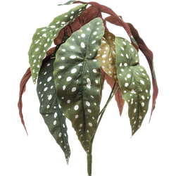 Emerald Begonia maculata bush 33 cm /12lvs kunstbloem zijde nepbloem - 