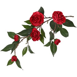 Driesprong collection Camellia japanse roos bloementak met 6 bloemen kunstbloem zijde nepbloem - 
