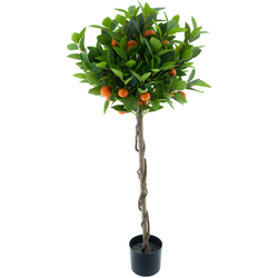 Nova nature Orange tree in pot orange 120 cm kunstbloem - 
