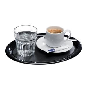 APS Dienblad KOFFIEHUIS; 26x20x1.5 cm (LxBxH); zwart; ovaal