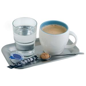 APS Dienblad Koffiehuis vierkant; 21.1x12.6x1 cm (LxBxH); zilver; rechthoekig