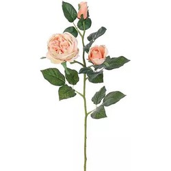 Buitengewoon de boet Engelse Roos Tak Zalm Roze 64 cm kunstplant - 