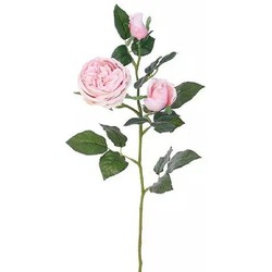 Buitengewoon de boet Engelse Roos Tak Licht Roze 64 cm kunstplant - 