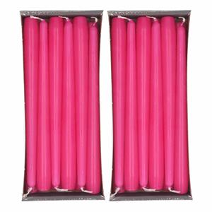 Enlightening Candles 24x Fuchia roze dinerkaarsen 25 cm 8 branduren -
