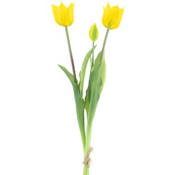 Buitengewoon de boet Amara tulip bundle Tulp Duchesse x3 yellow 48 cm kunstbloemen - 