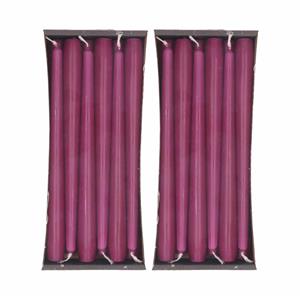Enlightening Candles 24x Paarse dinerkaarsen 25 cm 8 branduren -
