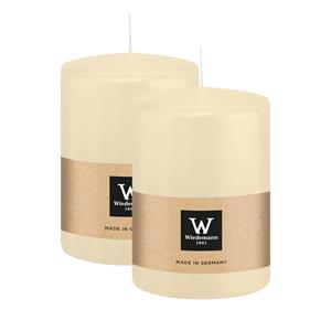 Wiedemann Cilinderkaars/stompkaars groot - 2x - creme wit - 15 x 10 cm - 113 branduren -