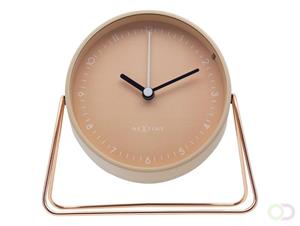 NeXtime  Tafel Wekker 14x13x7cm-Stil-Roze-Metaal- Berlin