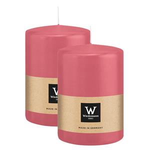 Wiedemann Cilinderkaars/stompkaars groot - 2x - roze - 15 x 10 cm - 113 branduren -