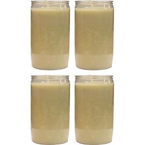 SPAAS 4x Witte grafkaarsen/gedenklichten 7 x 15 cm 6 dagen -