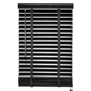 Woonexpress Jaloezie Hout Zwart - Hout - 60x180x5cm (BxHxD)