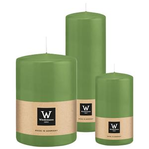 Wiedemann Cilinderkaarsen/stompkaarsen - set van 3 - lichtgroen - 7x13/10x15/7x20 cm -