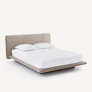 AM.PM Bed platform 2-personen in notelaar en fluweel, Slice