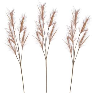 House of Seasons Pluimgras losse steel/tak - 3x - meerdere stengels - lichtbruin - cm - Decoratie kunst pluimen -