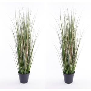 Emerald Set van 2x stuks kunstplanten groen gras sprieten 65 cm. -
