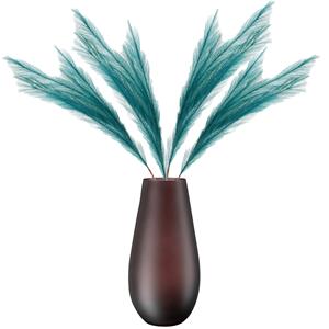 Merkloos Kunstbloemen bloemstuk pluimen boeket in vaas - groen/bruin tinten - 80 cm hoog -