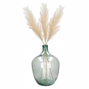 Merkloos Kunstbloemen bloemstuk - 3x pampasgras pluimen boeket in flesvaas - creme wit - 115 cm hoog -