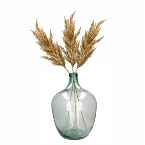 Merkloos Kunstbloemen bloemstuk - 3x pampasgras pluimen boeket in flesvaas - lichtbruin - 92 cm hoog -
