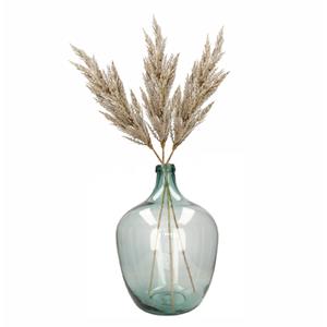 Merkloos Kunstbloemen bloemstuk - 3x pampasgras pluimen boeket in flesvaas - naturel - 92 cm hoog -