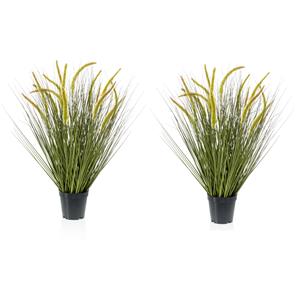 Emerald Set van 2x stuks kunstplanten groen gras sprieten 70 cm. -
