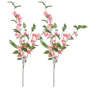 Louis Maes Set van 2x stuks bloesem kunstbloem/tak - appelbloesem roze - 85 cm -