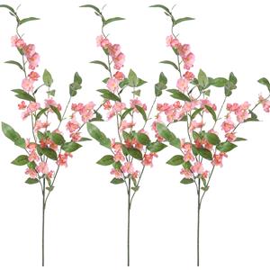 Louis Maes Set van 3x stuks bloesem kunstbloem/tak - appelbloesem roze - 85 cm -