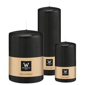 Wiedemann Cilinderkaarsen/stompkaarsen - set van 3 - zwart - 7x13/10x15/7x20 cm -