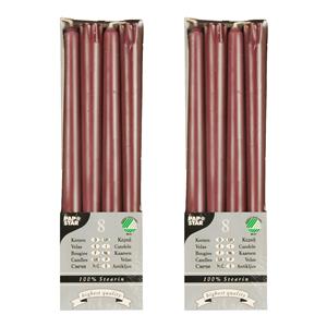 Conpax Candles Dinerkaarsen/kandelaarkaarsen Nordic - 16x stuks - koper bruin - Gotisch - 25 cm -
