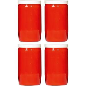 SPAAS Grafkaars/gedenklicht - 4x - rood - 7 x 18 cm - 9 dagen brandtijd -