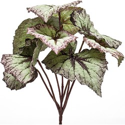 Emerald Kunsttak begonia leaves bush 25 cm grey/purple - 