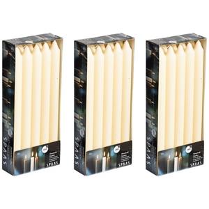 SPAAS Dinerkaarsen ivoorwit - 30x stuks - 24 cm - 8 branduren - lange kaarsen -
