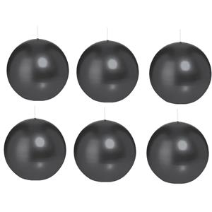 Trend Candles Bolkaars glad - 2x - zwart - 7 cm - 16 branduren - ronde kaarsen -