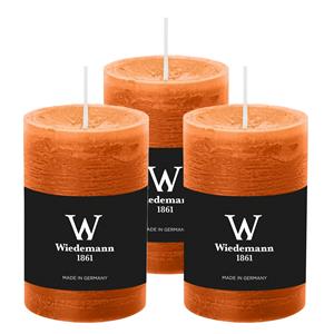 Wiedemann Cilinderkaars/stompkaars - 6x - rustieke kaars - cognac - 6 x 9 cm - 30 branduren -