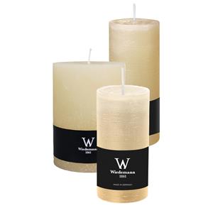Wiedemann Cilinderkaarsen/stompkaarsen - set van 3 - rustieke kaars - creme wit - 10x14/7x16/6x12 cm -
